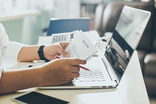 Resume and laptop